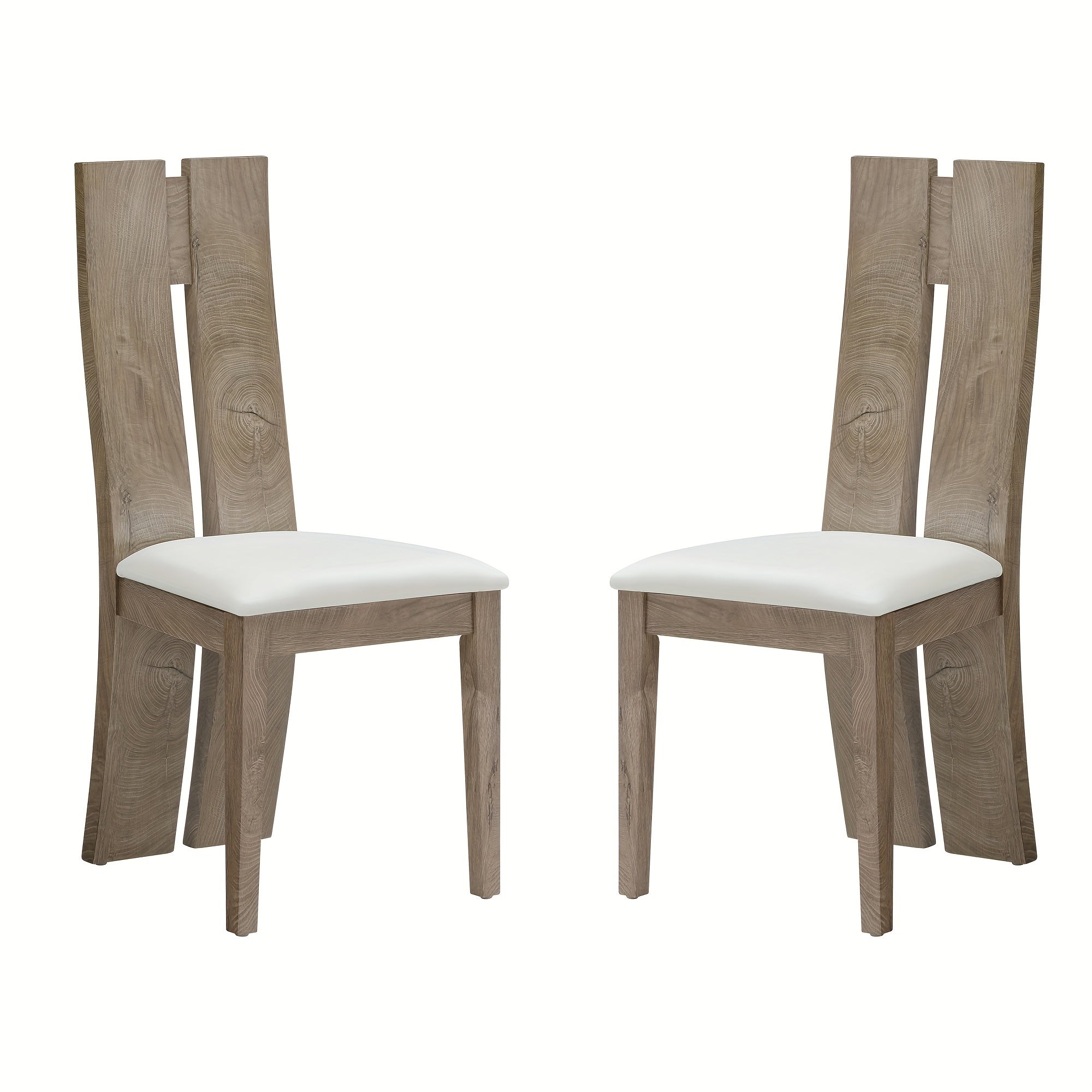 Dining Chair Set Of 2 MDF, Sponge.PU Leather Upholstered Cushion Seat Wooden Back Side Chairs Wood Armless Dining Chairs With High Back.