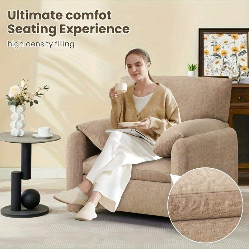 1pc Modern Chenille Accent Chair - Upholstered Hardwood Frame Armchair with Solid Back, Foam Fill, Comfortable Cushion - Ideal for Living Room, Bedroom Reading Nook - Easy Care, No Electricity Needed