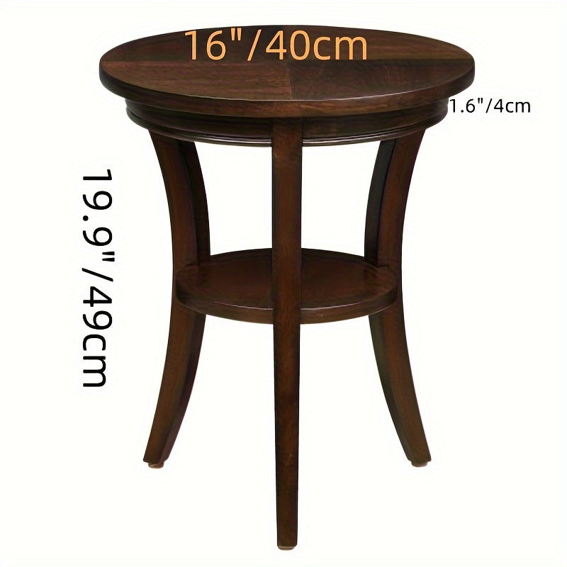 1 pc Wood Round End Table, Side Table w/Open Shelf, Small Sofa Side Table for Small Space, Multipurpose Accent Table for Bedroom Living Room Home Nightstand (Espresso)