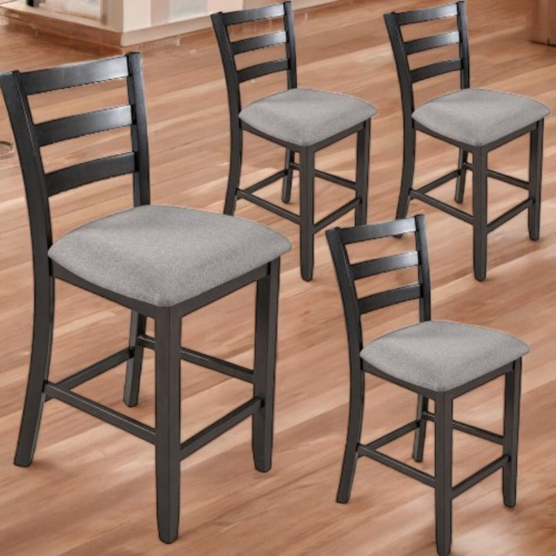 Set of 4 Counter Height Dining Chair with Padded Seats, Elegant Espresso Finish, Comfortable for Daily Use, Sturdy Construction, Ideal for Kitchen or Dining Room