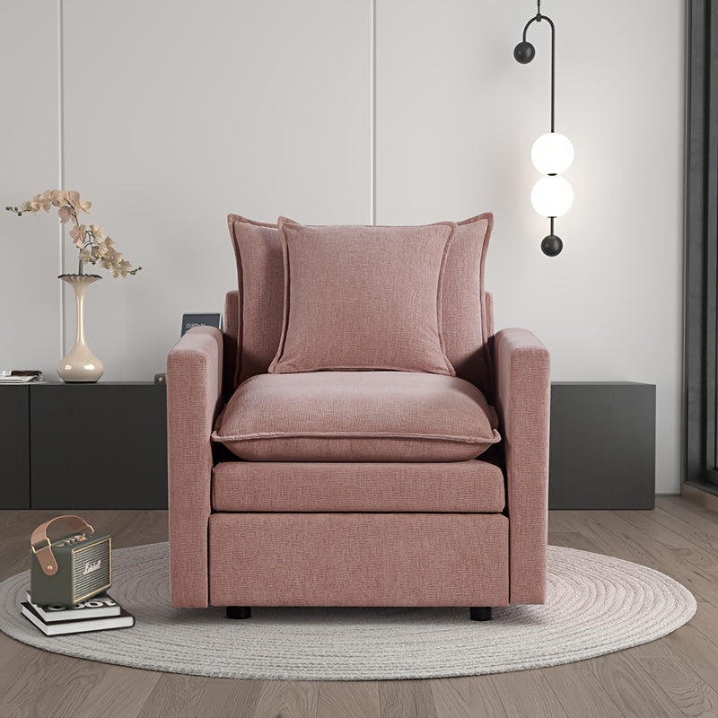 Modern Comfortable Oversized Single Sofa Deep Seat Leisure Chair Upholstered Armchair Suitable For Living Room Bedroom Office Apartment