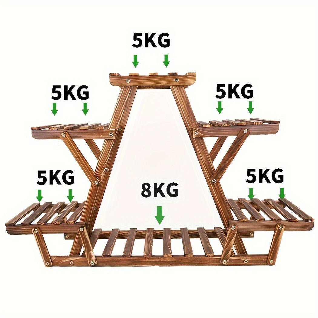 Wood Plant Stand Indoor, 6 Tiered Plant Shelf For Multiple Plants RackTriangle, A Shape Corner Flower Pot Holder For Windowsill Patio Balcony Garden Living Room