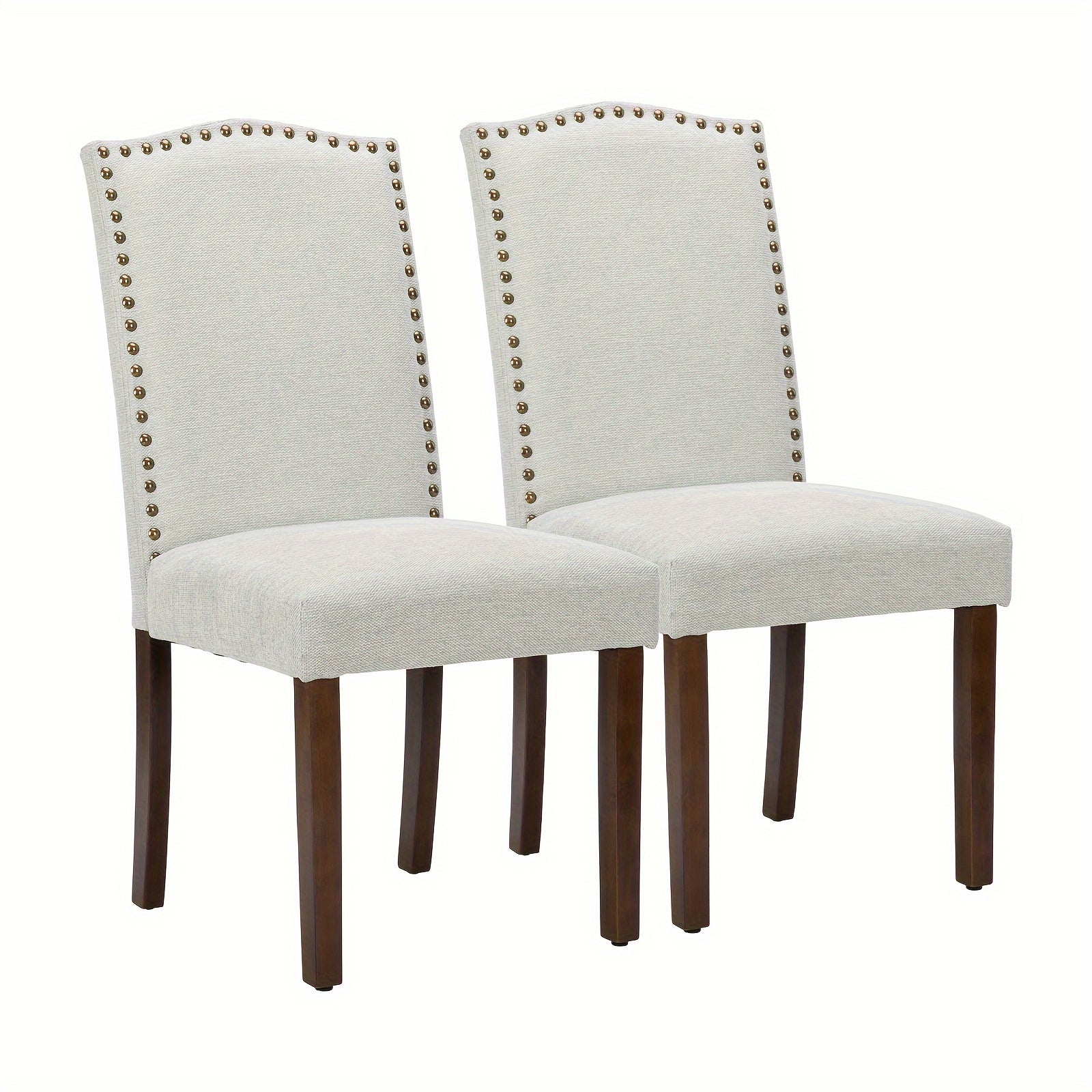 Dining Chairs, Parsons Dining Chairs Upholstered Fabric/PU Leather Kitchen Side Chairs With Nailhead Trim For Kitchen Dining Room Living Room