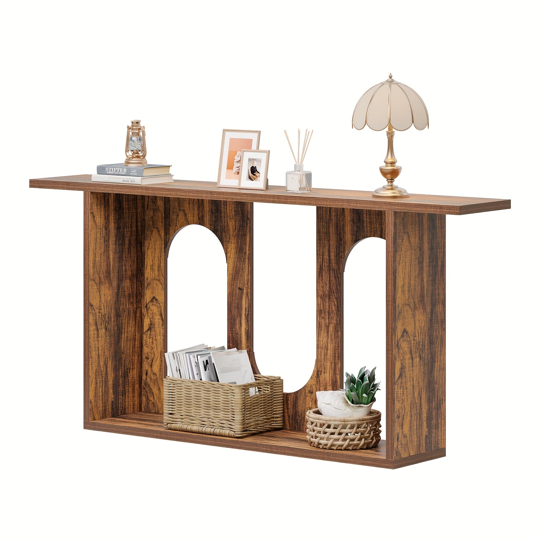 70.9 Inch Console Table, Farmhouse Long Entryway Sofa Table With Storage, Console Table Exudes A Rustic And Charming Farmhouse Style And Is Crafted With A Durable Frame