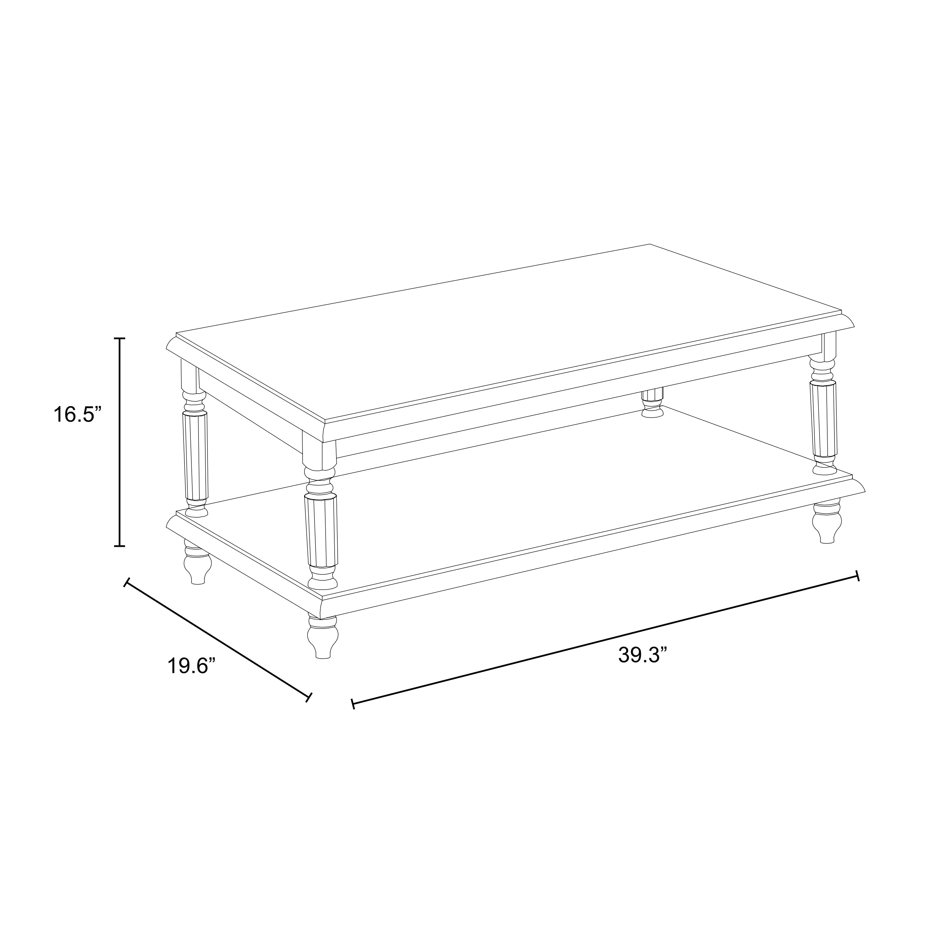 Rectangular Solid Wood Top Coffee Table