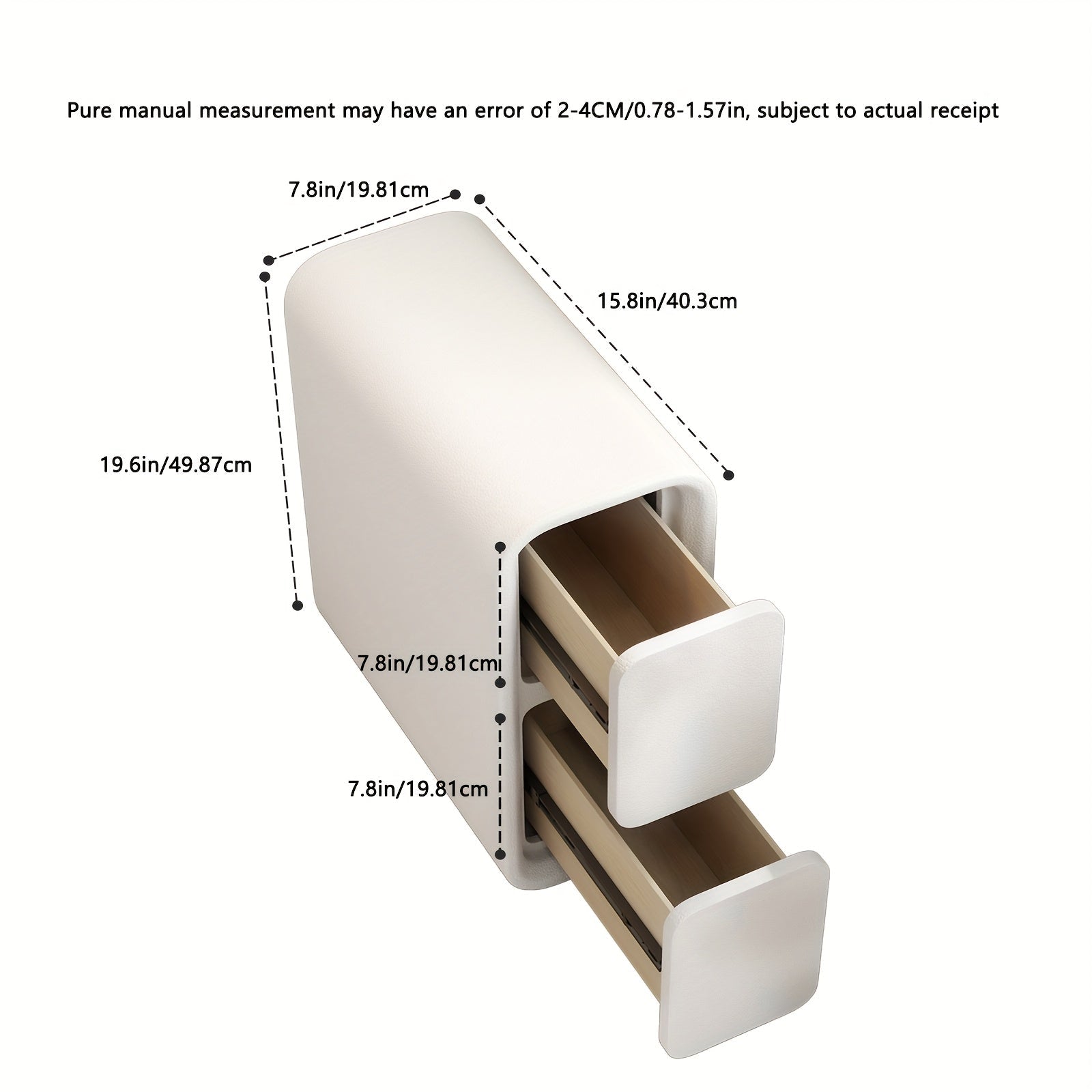 Bedroom Furniture, Home Decor, Living Room Furniture, Ultra Narrow Nightstand with Drawers - Solid Wood Nightstand with Faux Leather Surface, Small White Bedside Table, Space-Saving Pantry Cabinet for Bedroom, Free S