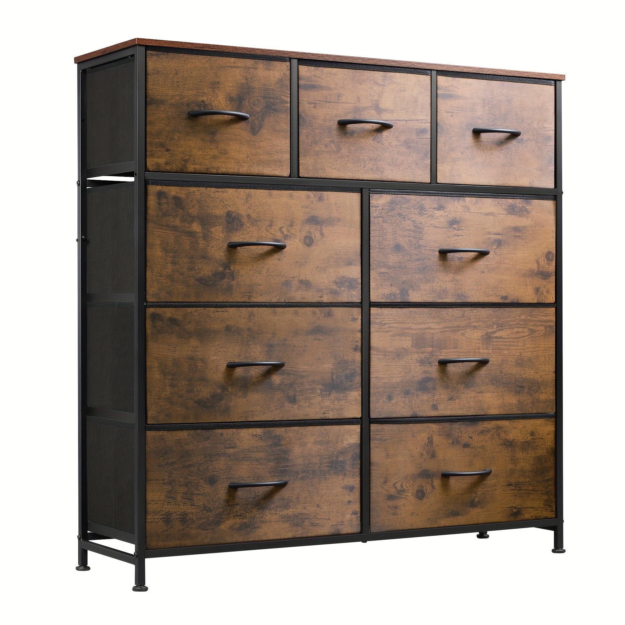 9 Drawer Dresser Fabric Storage Tower for Bedroom Hallway Closet Tall Chest Organizer Unit with Fabric Bins Steel Frame