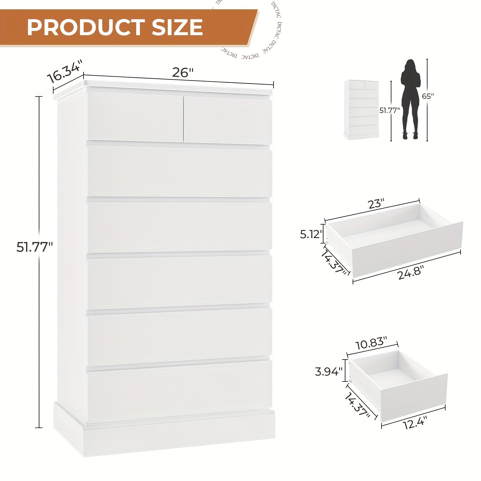 Tall Dresser With 7 Drawers For Bedroom 132cm Tall Dresser And Chest Of Drawers Modern Closet Organizer And Storage