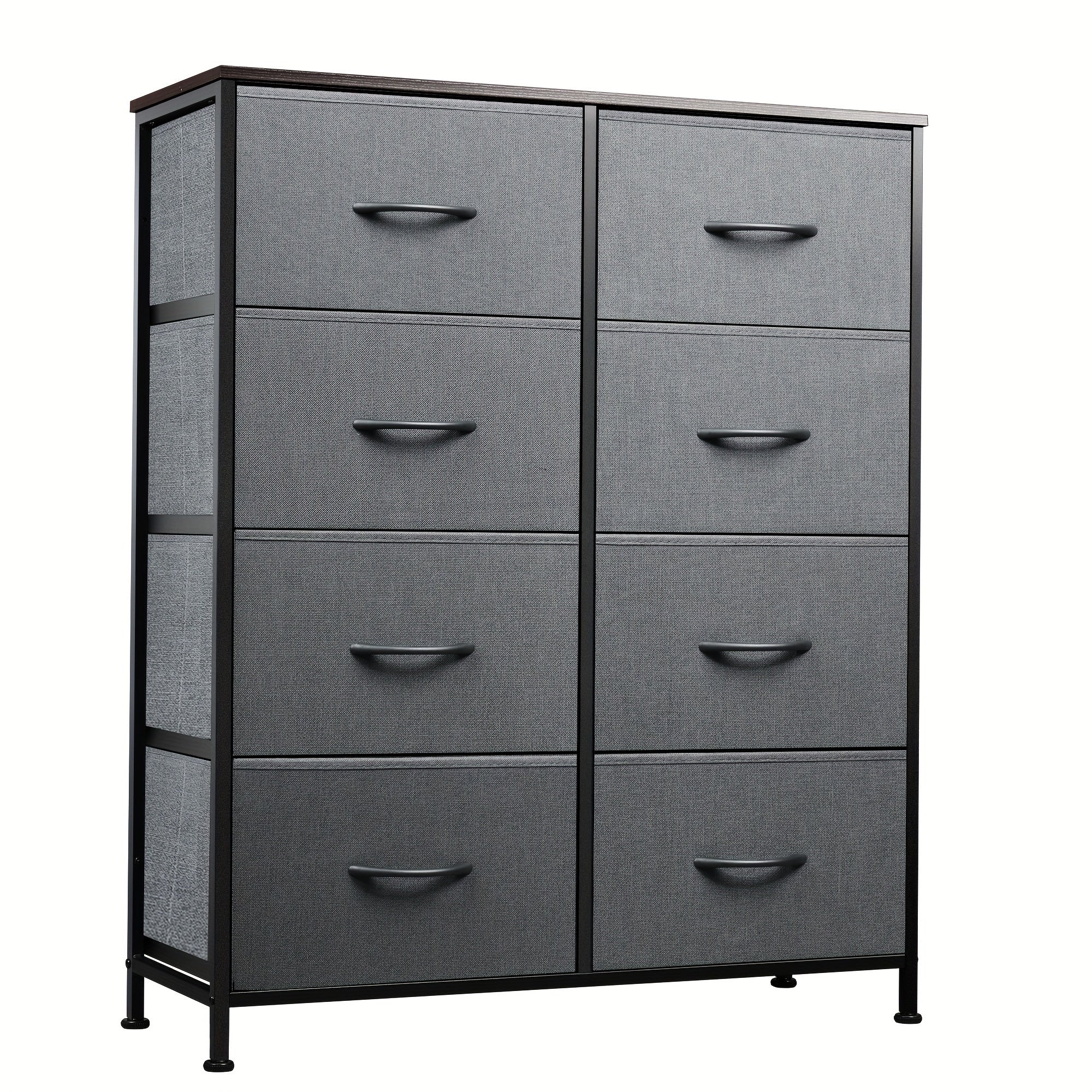 Fabric Dresser for Bedroom Tall Dresser with 8 Drawers Storage Tower with Fabric Bins Double Dresser Chest of Drawers