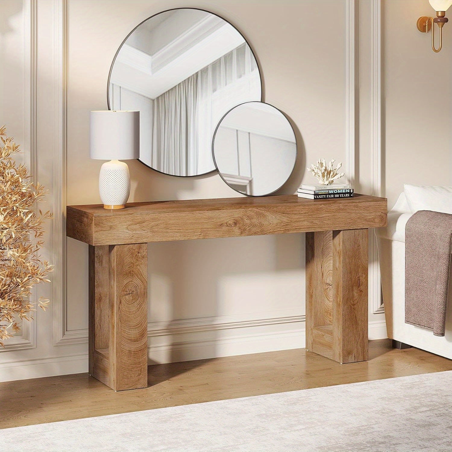 63-Inch Long Console Table, Wooden Rectangular Sofa Table Behind The Couch, Farmhouse Entryway Table for Entrance, Hallway, Living Room