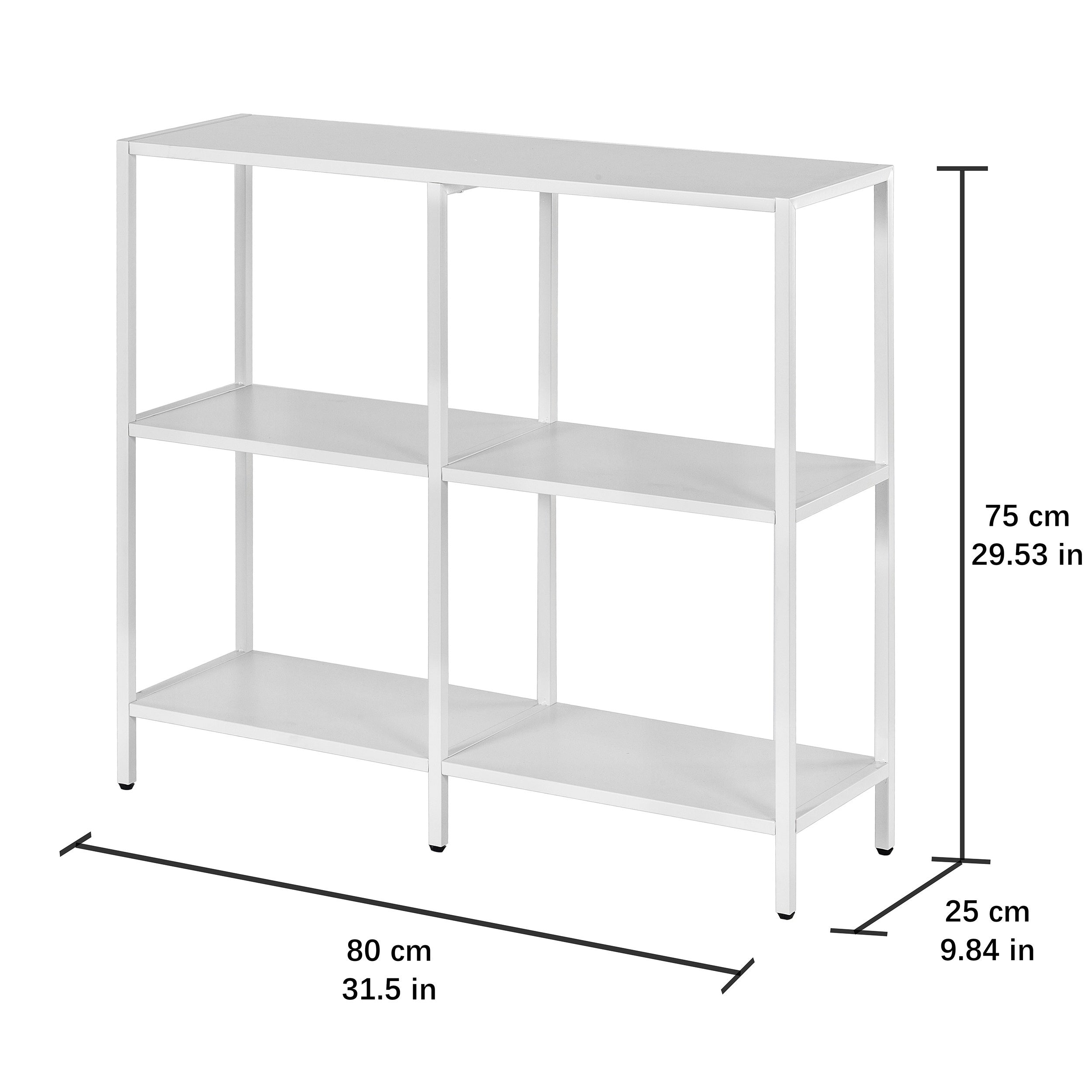 Chic 3-Tier Metal Console Table with Storage Shelves - Modern Style, White, Easy to Assemble, Perfect for Entryway, Living Room, Bedroom - Sleek Design with Decorative Top Display, Display Shelving|Modern Console Table|Open S