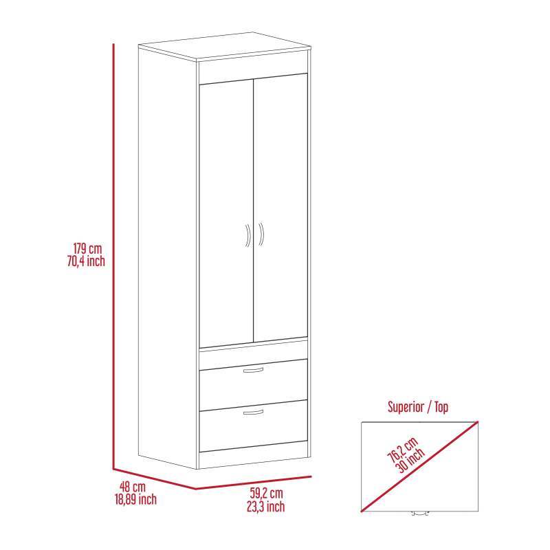 Armoire Large Cabinet with Two Drawers, a Storage Wardrobe for The Living Room And Bedroom., Cabinet for Clothes, Desk & Drawer Organizer for Home Storage