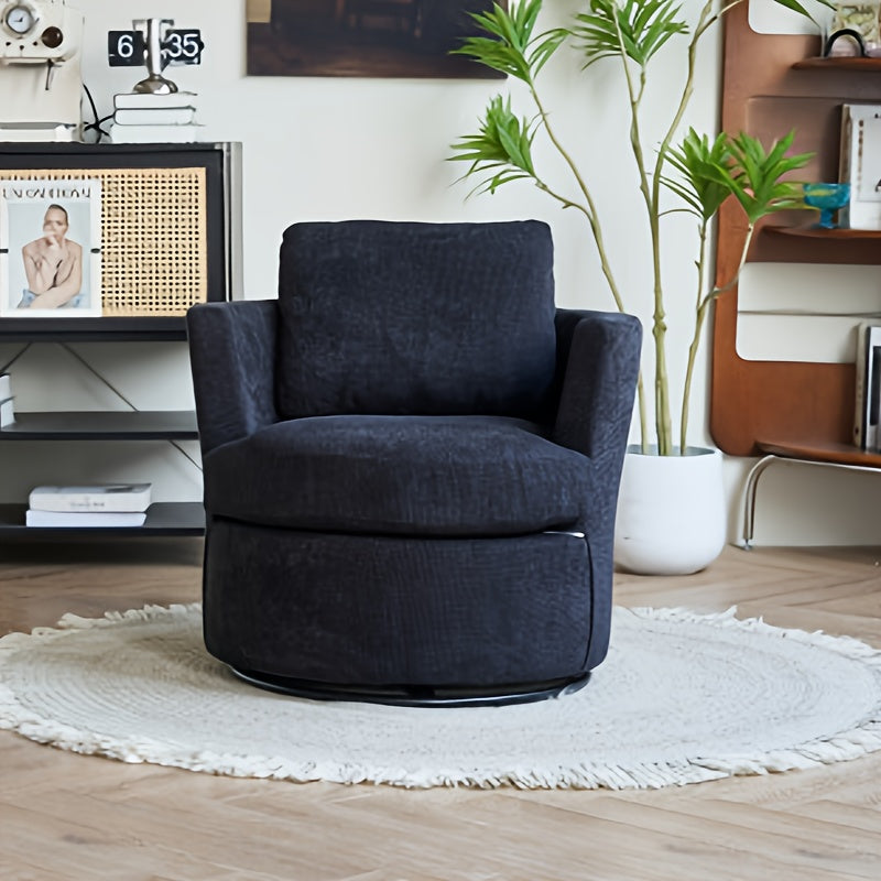 Swivel Barrel Chair, Comfy Round Accent Sofa Chair For Living Room, 360 Degree Swivel Barrel Club Chair, Leisure Arm Chair For Nursery, Hotel, Bedroom, Office, Lounge