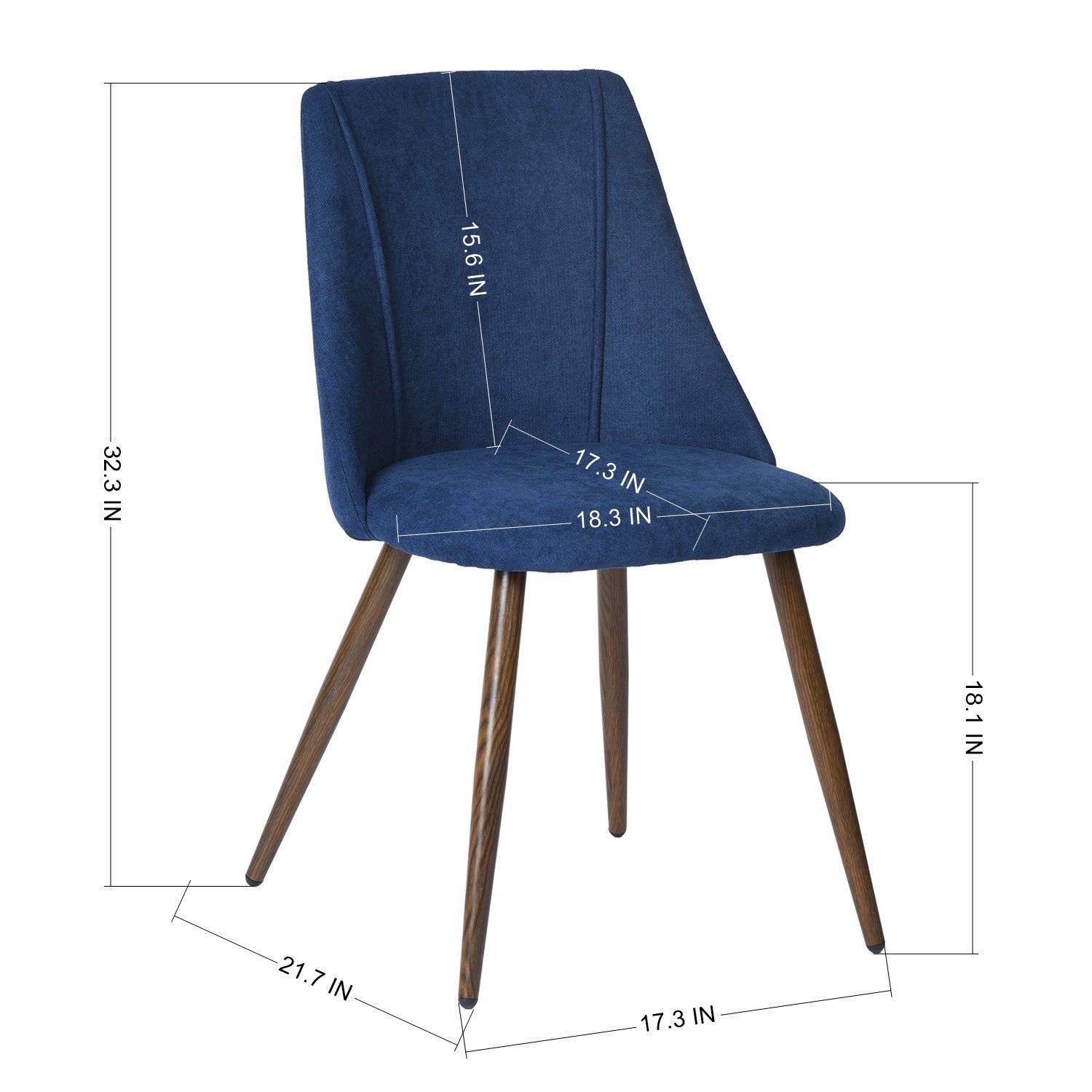 Set of 2 Comfortable Dining Chairs with Stylish Fabric Beige/Dark Blue & Sleek Metal Legs, Perfect for Restaurants, Cafés, Airport Lounges and Dining Areas