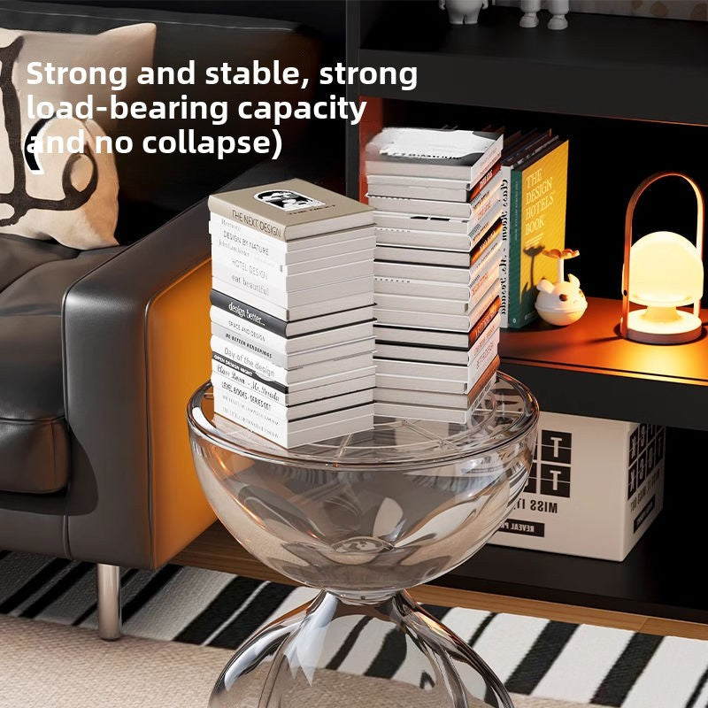 Modern Acrylic Coffee Table - Sleek Transparent Design with Sturdy Base, Multi-Functional Storage, Ideal for Living Room & Bedroom Decor, Contemporary Style