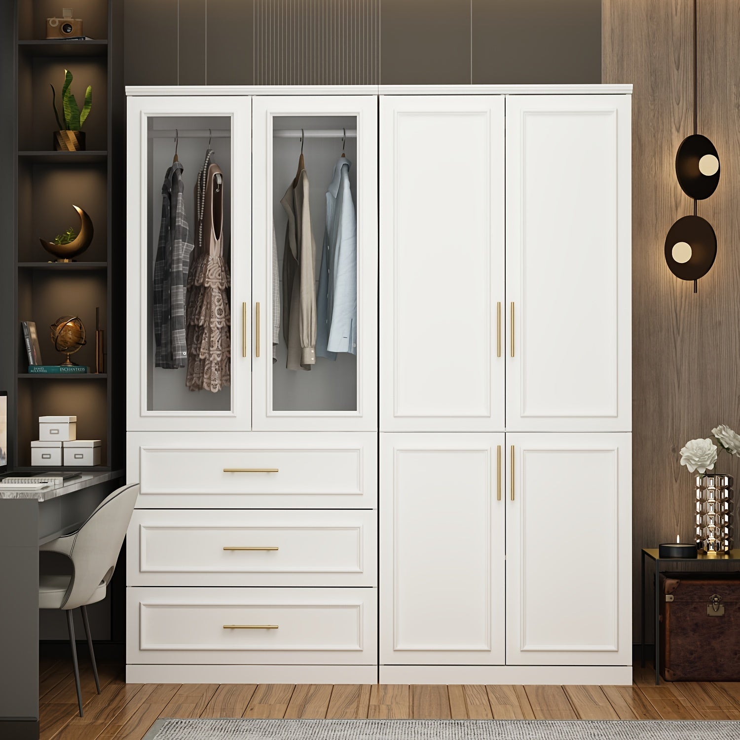 White Wardrobe Armoire for Bedroom Closet