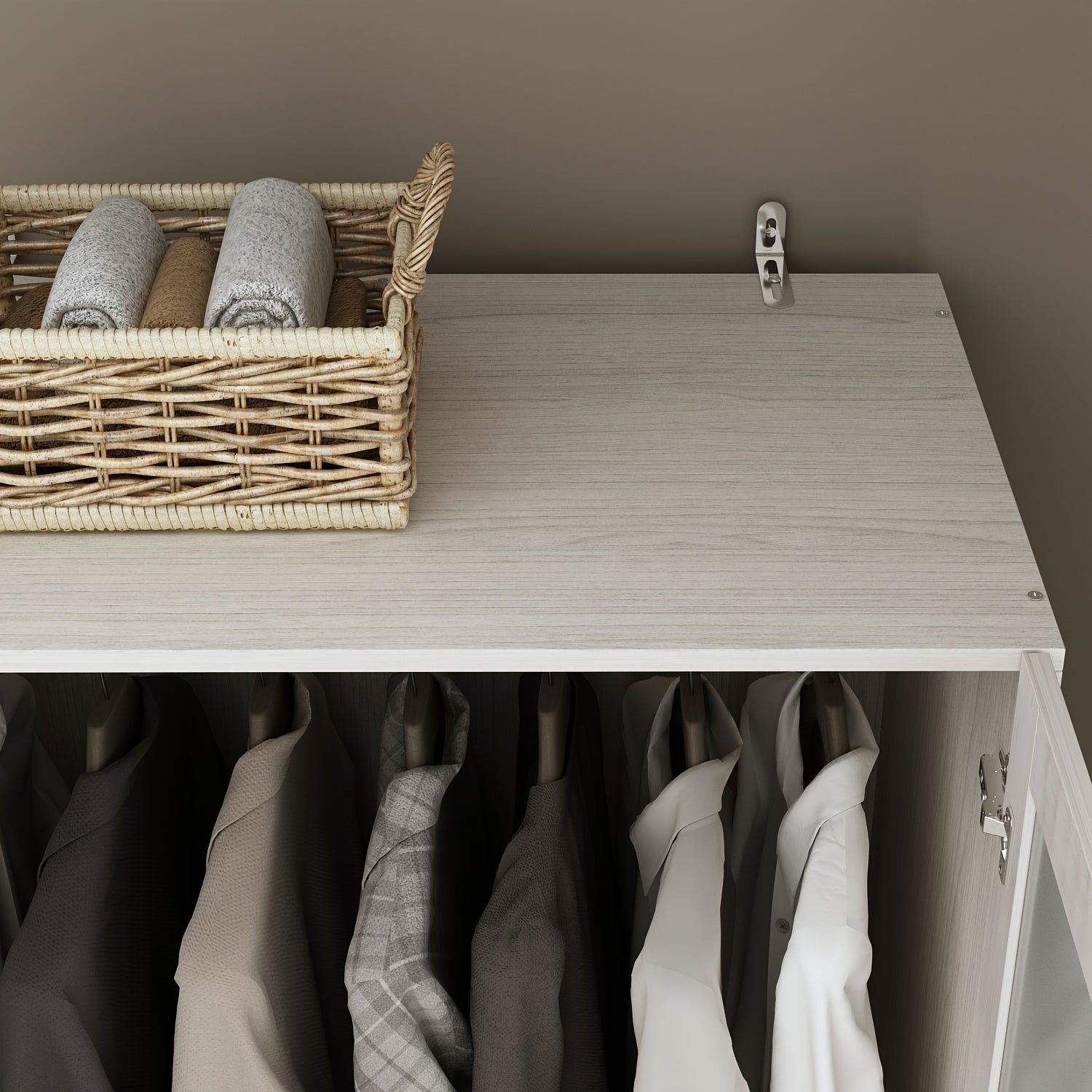 Wardrobe Armoire Closet With Frosted Glass Doors Wardrobe Cabinet With Hanging Rod And Drawers Clothes Wardrobe