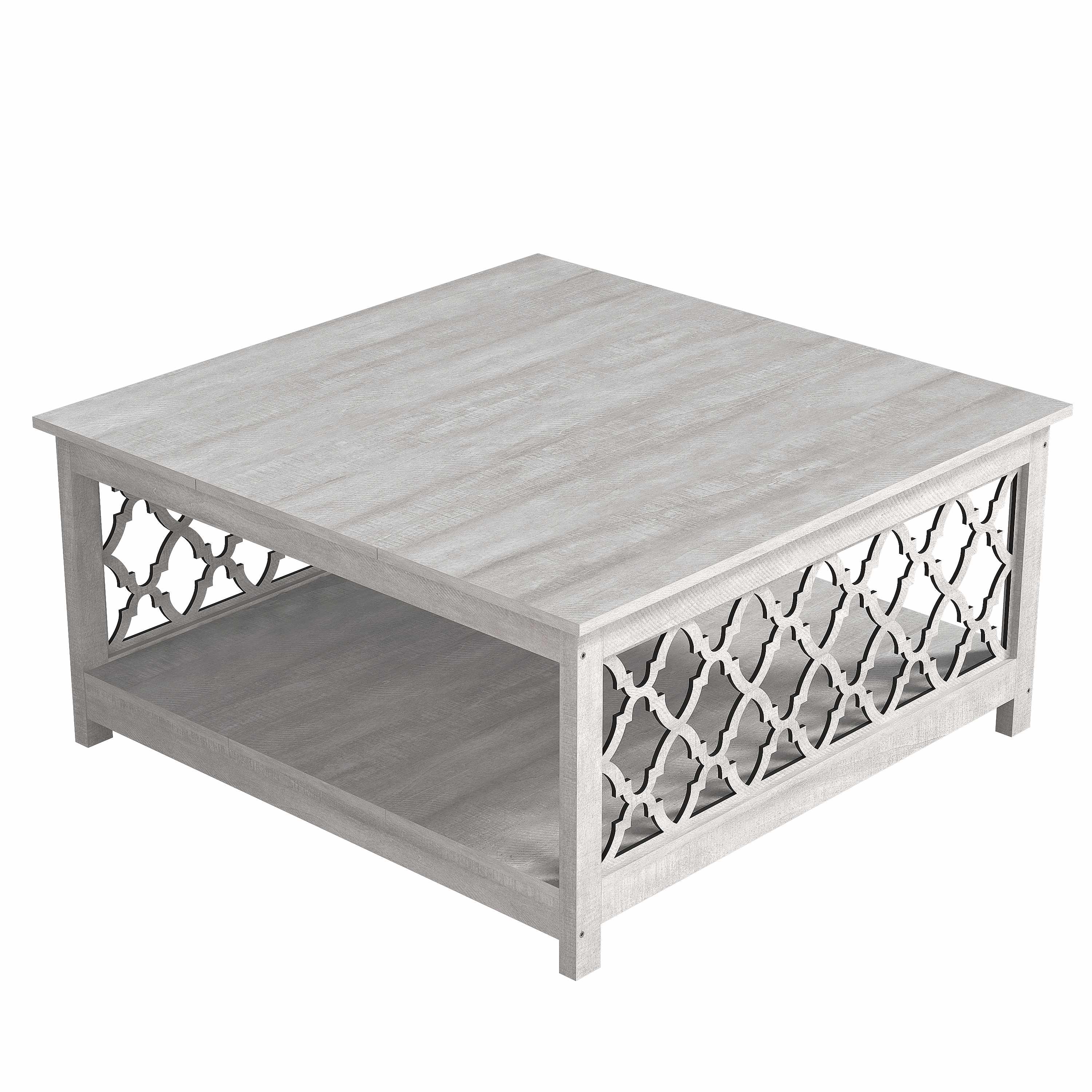 Square Wood Top Coffee Table