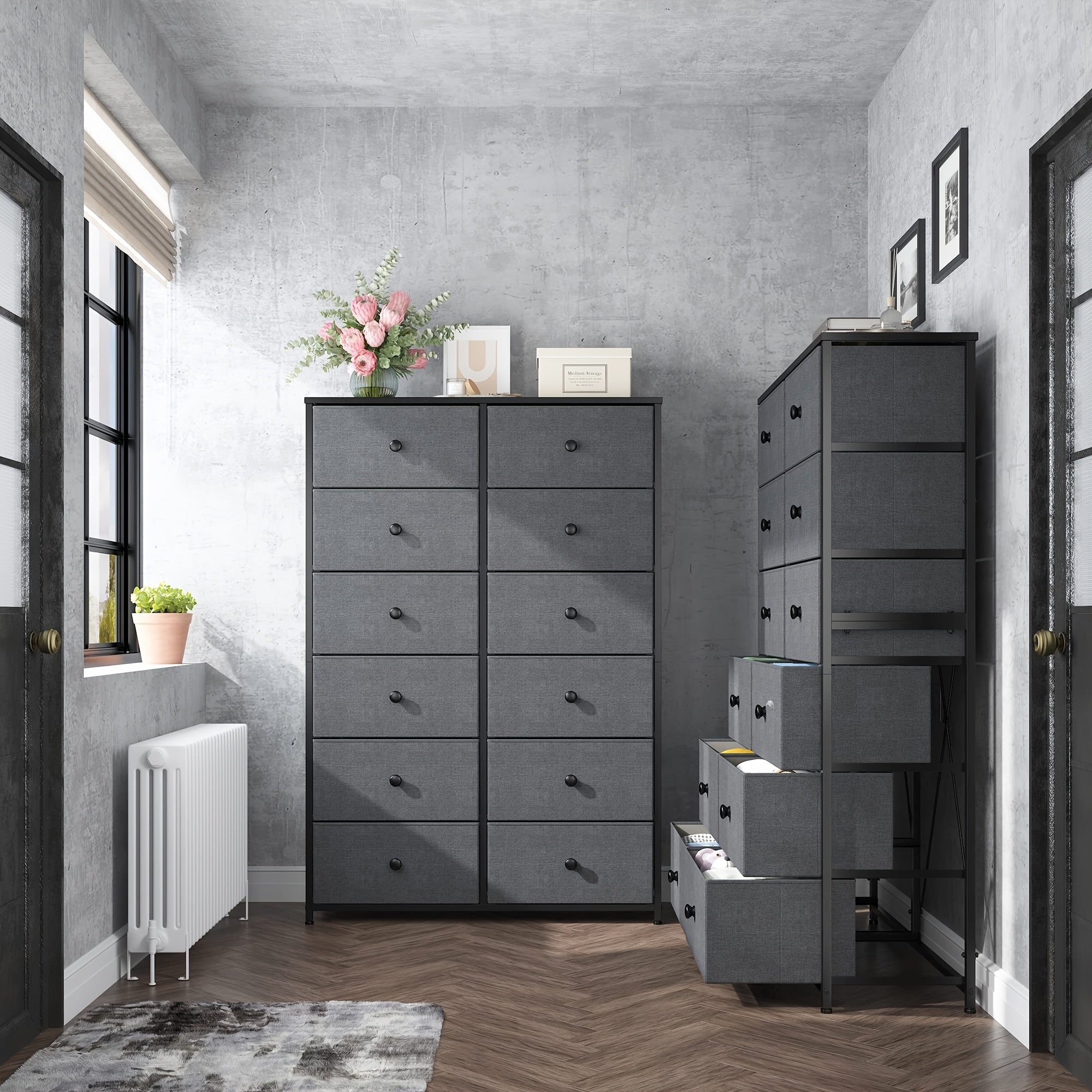 Tall Dresser For Bedroom, 12 Drawer Dresser For Bedroom, Fabric Dresser & Chest Of Drawers For Bedroom Dressers With 12 Large Drawers For Closet Living Room Entryway, 34.7"Dx11.8"Wx52.4"H