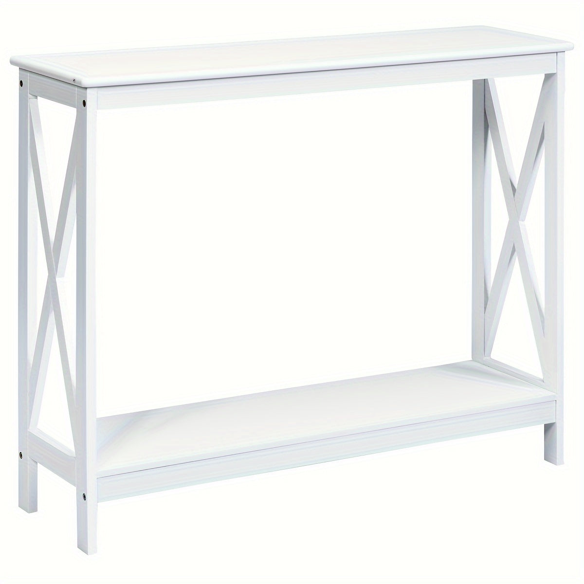 1pc 2-Tier Console Table, X-Design Bookshelf Sofa Side Accent Table