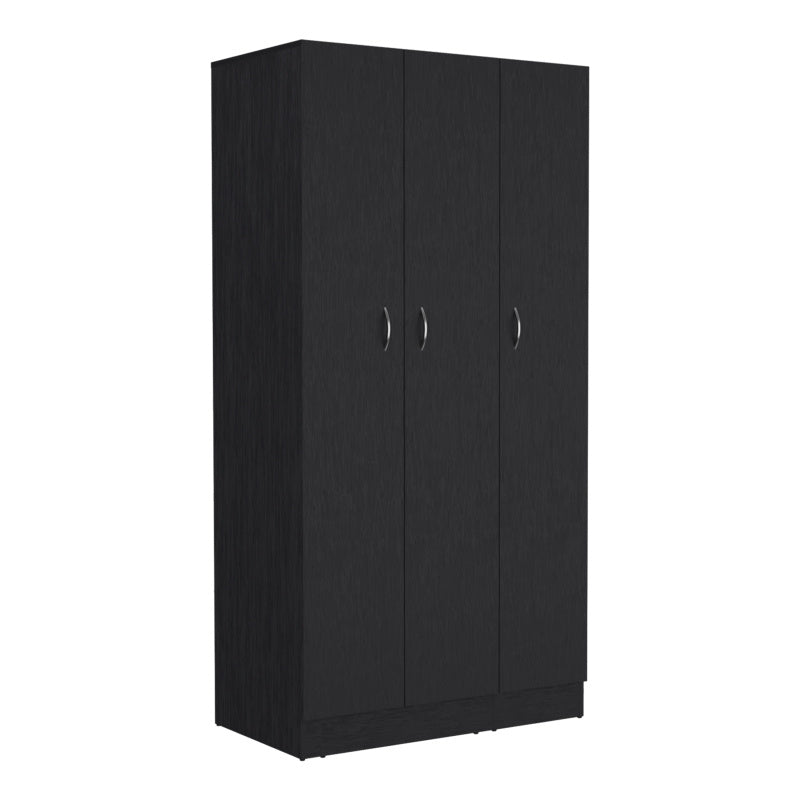 Spacious Black 3-Door Armoire Wardrobe with 2 Drawers - Durable Hardwood Construction, Modern Design, Easy Assembly, Ideal for Bedroom Storage, Bedroom Decor