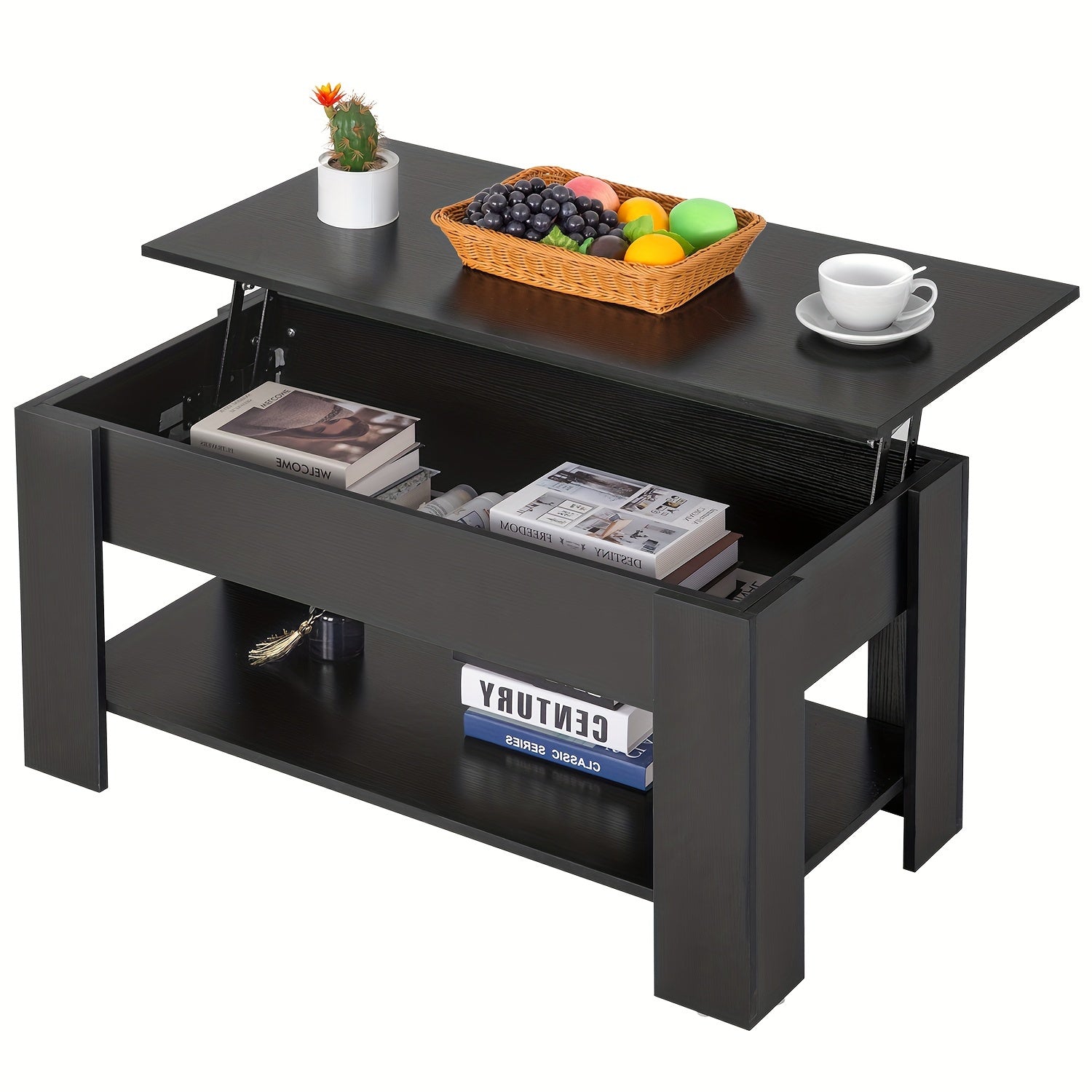 Lift Top Coffee Table With Storage Shelf Wooden Lift Tabletop For Home Living Room Reception Room Office