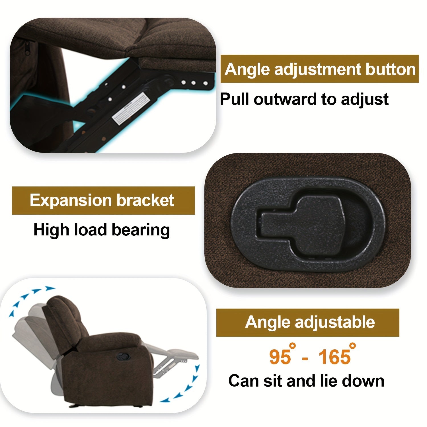 Sofa Chair Home Theater Seat Single Living Room Recliner Soft Back Adjustable Lounge Ergonomics