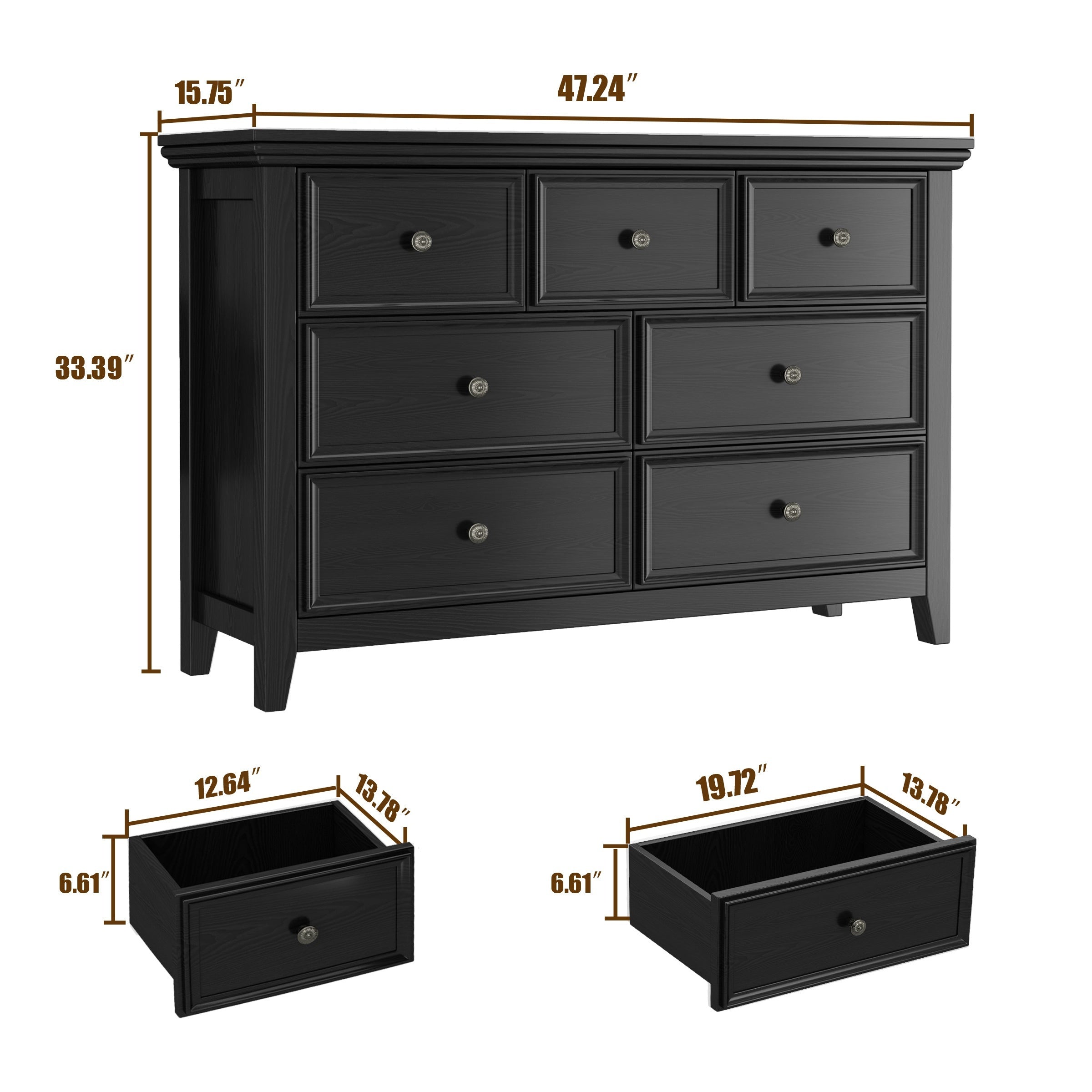 Dresser For Bedroom Black Dresser Chest Of Drawers Black Nightstand Modern Drawer Dresser Rustic Style Storage Cabinet