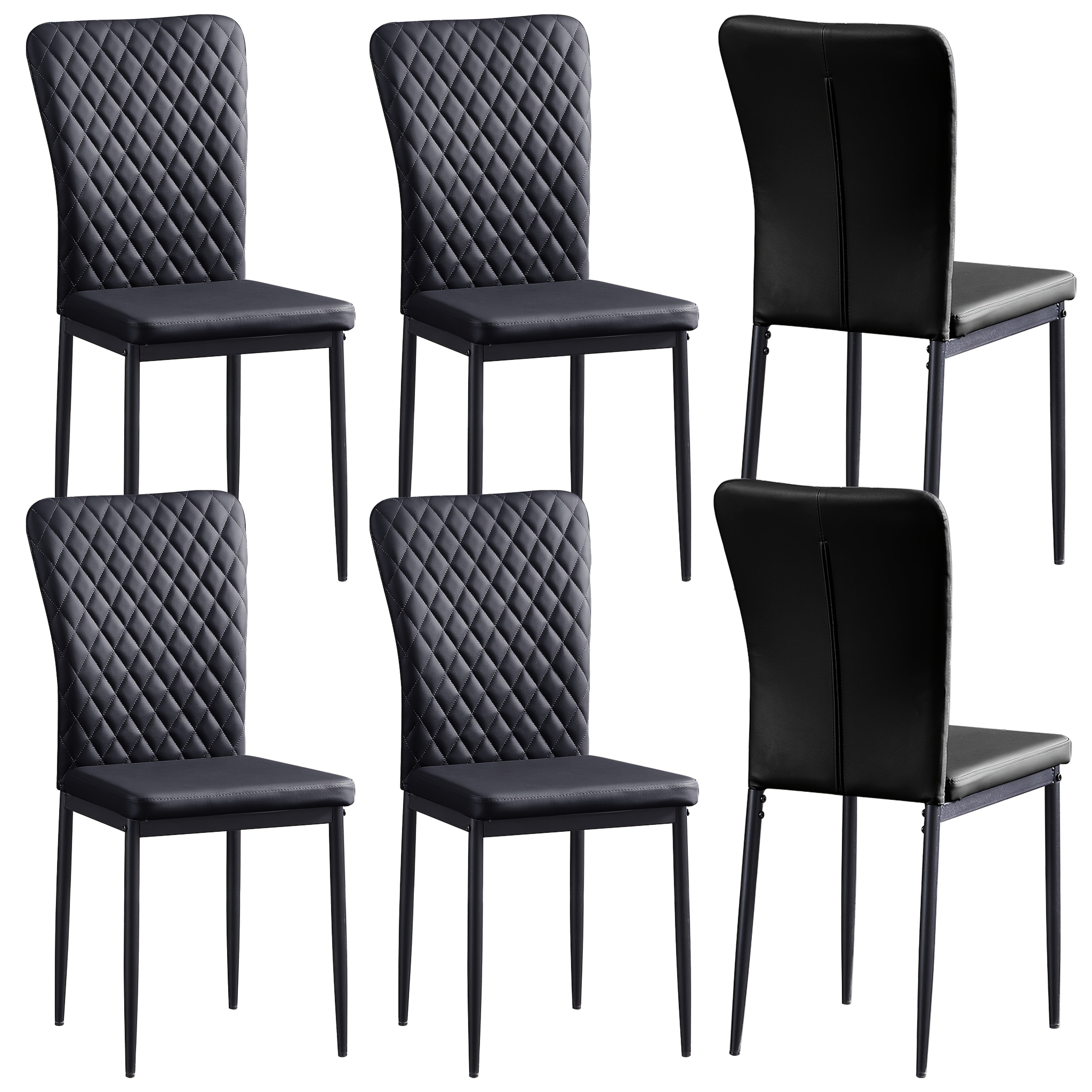 Black Velvet Dining Chairs Set Of 4 Kitchen & Dining Room Chairs High Back Kitchen Living Room Chairs Metal Frame Modern Lattice Design Set Of 6 Brown Living Room Chairs Dining Chairs with Suede, High Back, Metal Frame And Mo