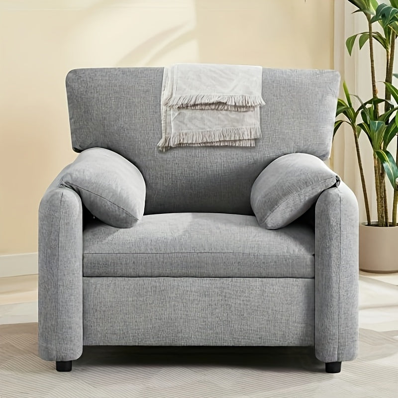 1pc Modern Chenille Accent Chair - Upholstered Hardwood Frame Armchair with Solid Back, Foam Fill, Comfortable Cushion - Ideal for Living Room, Bedroom Reading Nook - Easy Care, No Electricity Needed