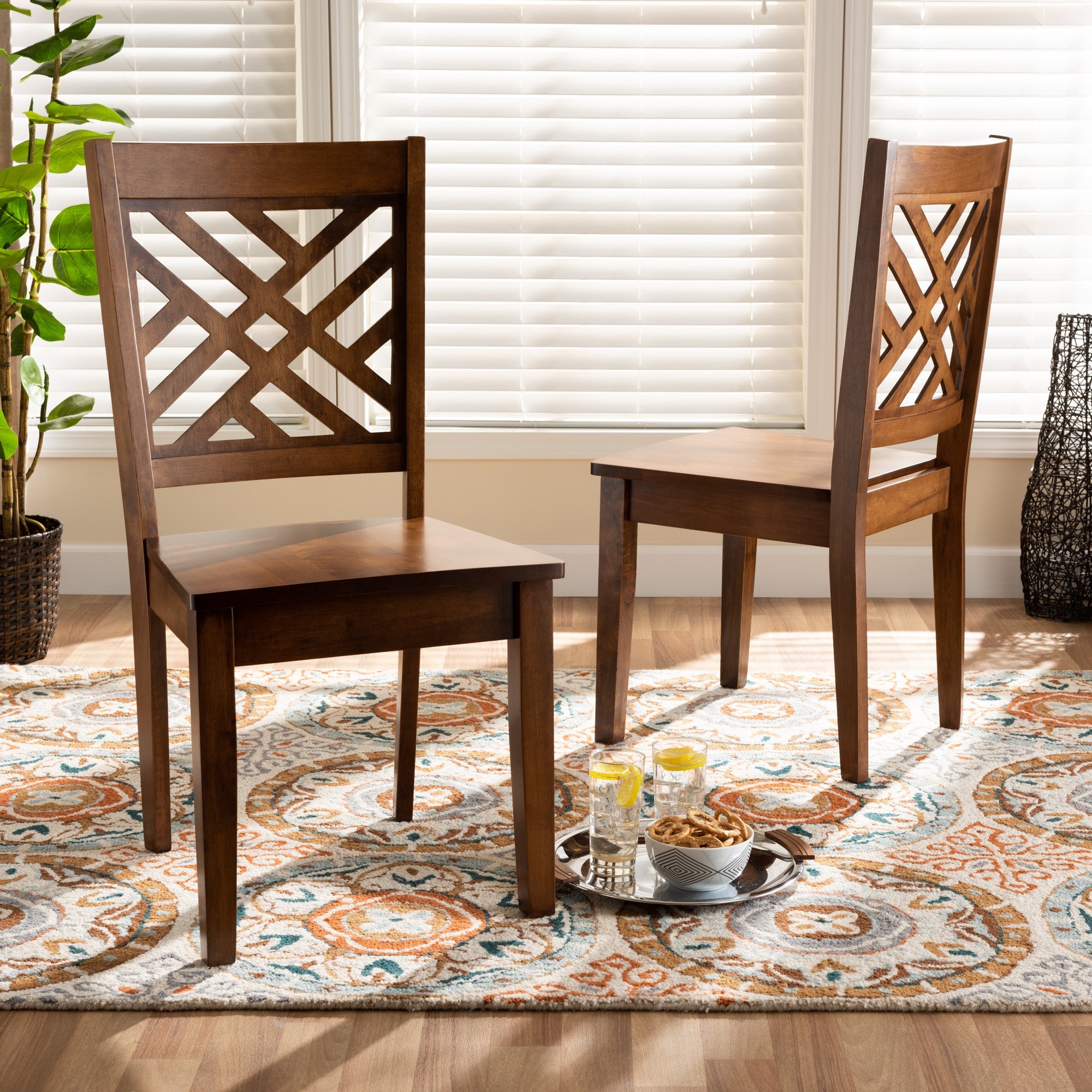 Caron Wood 2-Piece Dining Chair Set