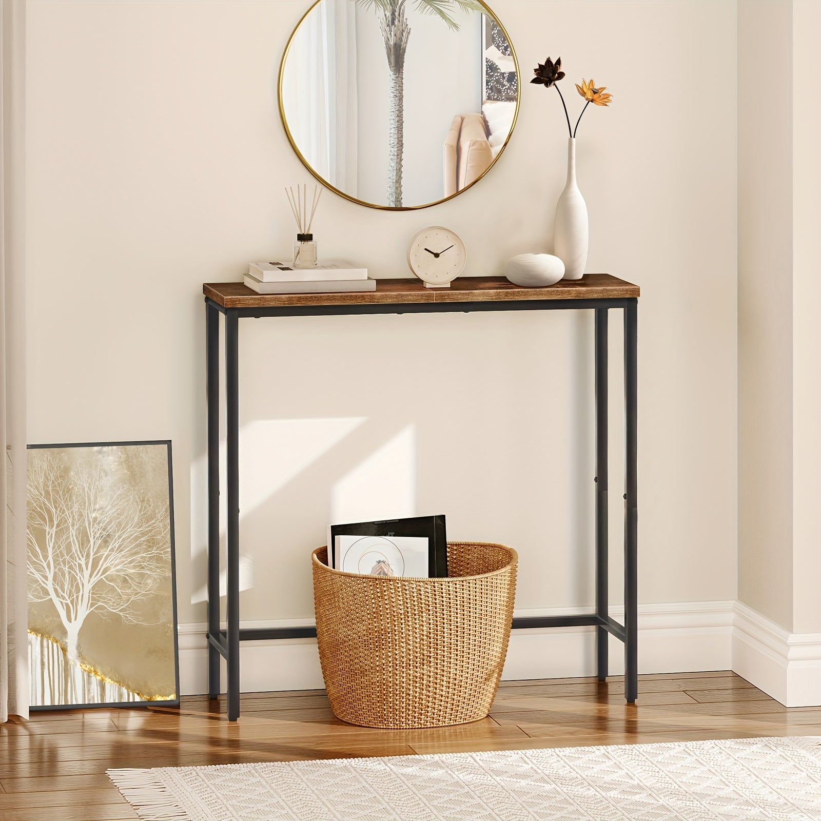 Narrow Console Table 29.5’’ Small Entryway Table Thin Sofa Table Side Table Display Table For Hallway Bedroom Living