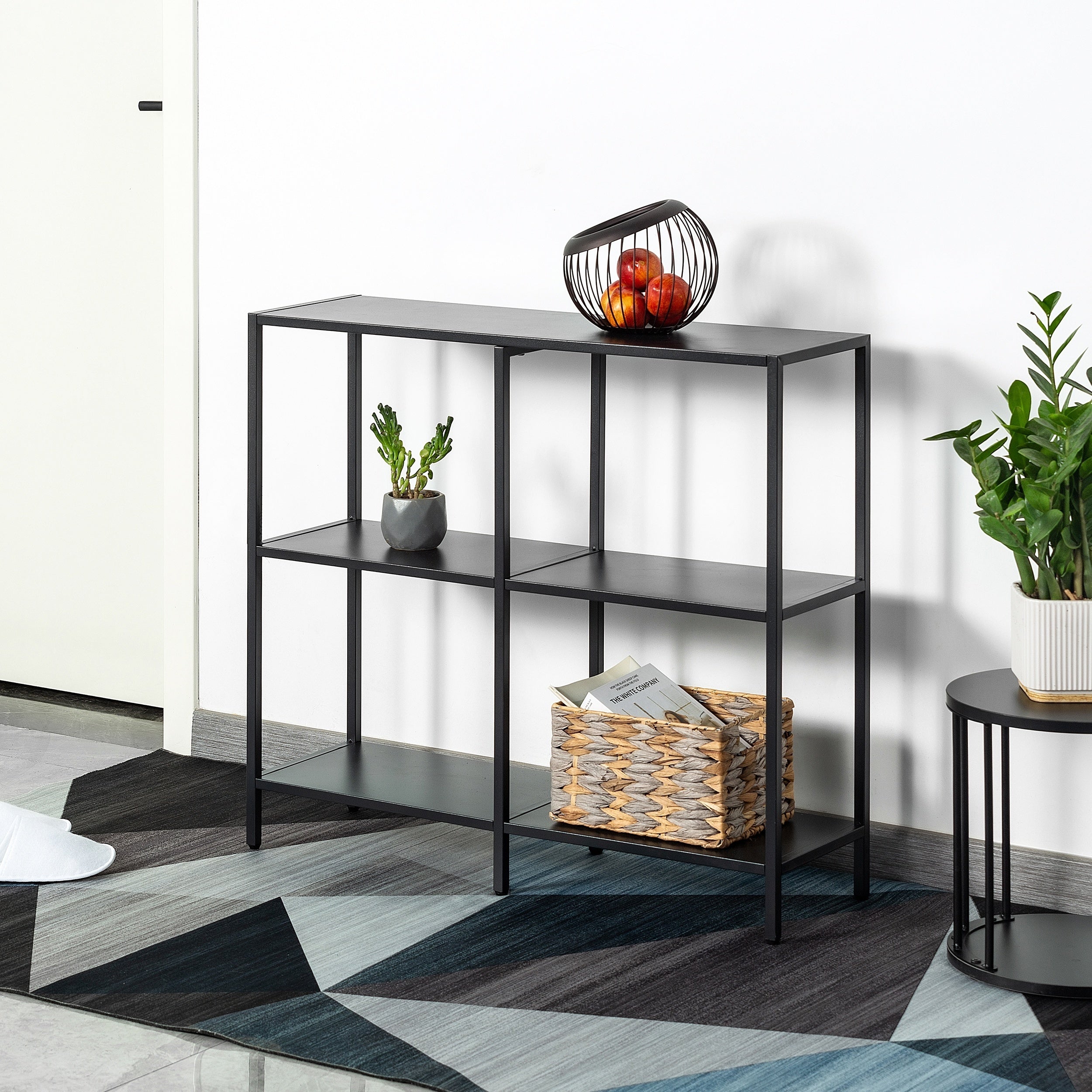 Chic 3-Tier Metal Console Table with Storage Shelves - Modern Style, White, Easy to Assemble, Perfect for Entryway, Living Room, Bedroom - Sleek Design with Decorative Top Display, Display Shelving|Modern Console Table|Open S