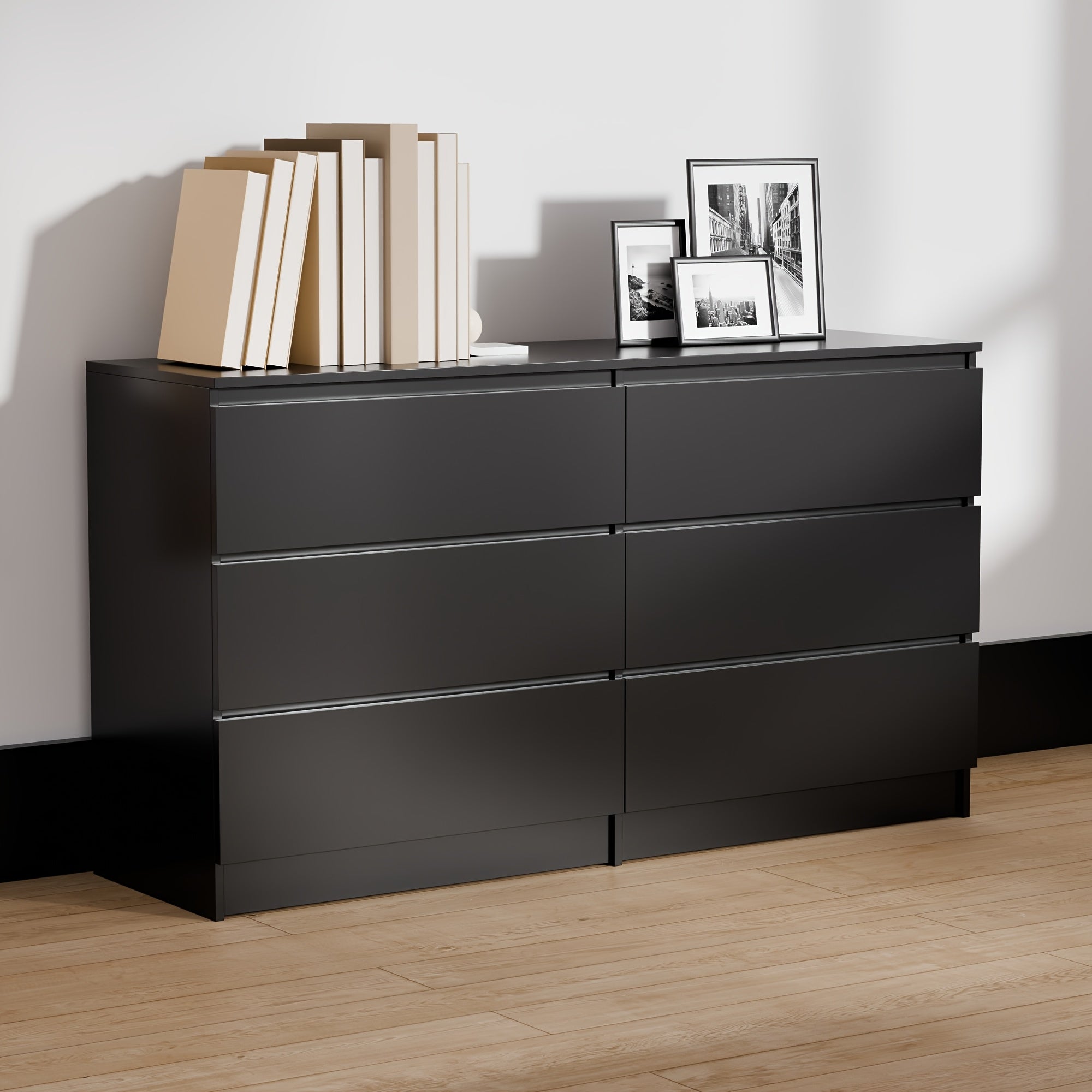 Spacious 6-Drawer Dressing Table - Large Capacity Multifunctional Storage Cabinet for Bedroom & Living Room