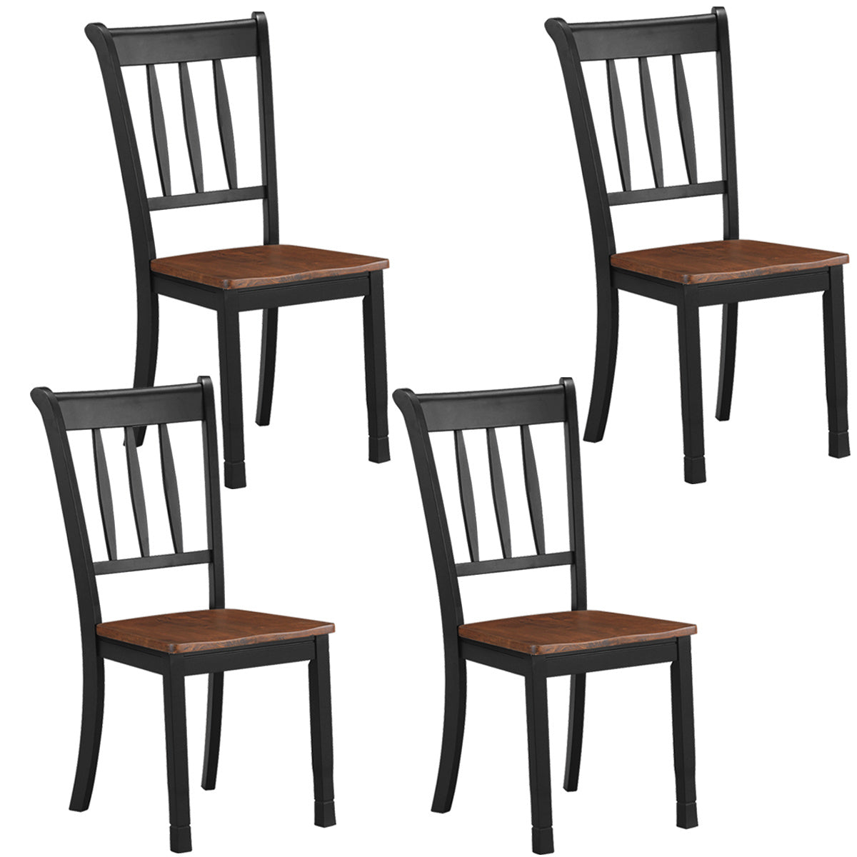 Set of 2/ 4 Wood Dining Chair High Back Dining Room Side Chair