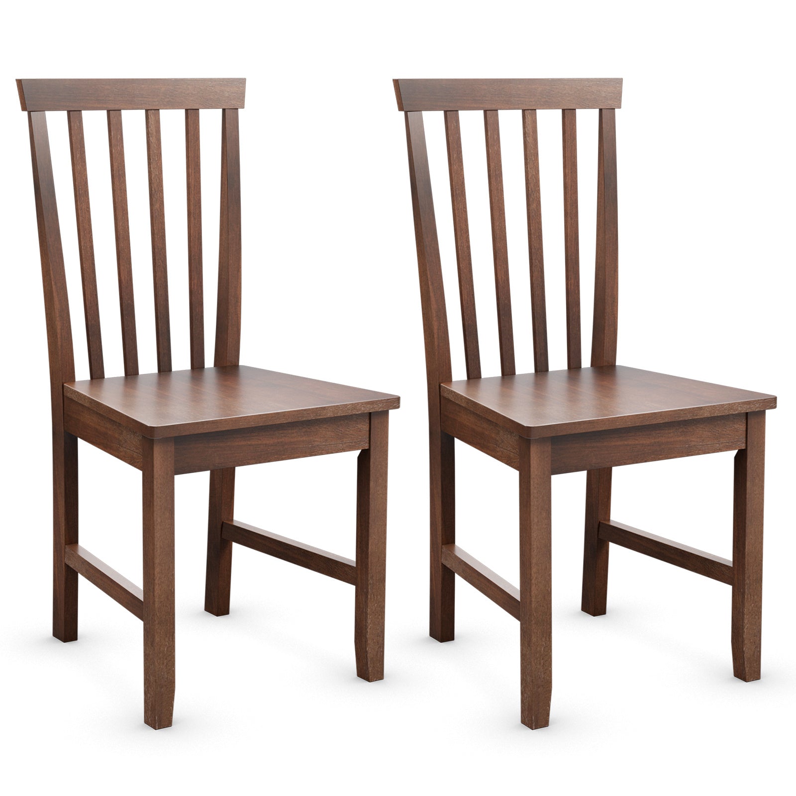 Elegant 2pcs Dining Chair Set with Spindle Back - Ergonomic High Back, Solid Rubber Wood Legs, Easy Clean MDF Seat - Perfect for Kitchen & Living Room Decor